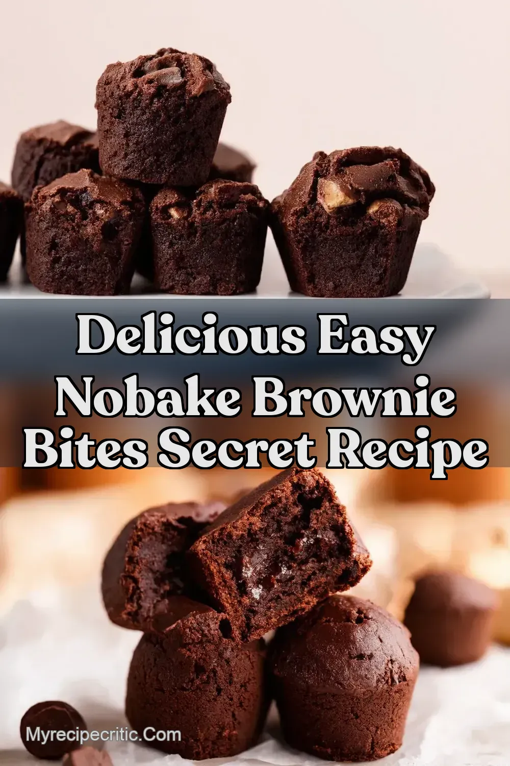 NoBake Chocolate Fudge Brownie Bites 5Ingredient Bliss
