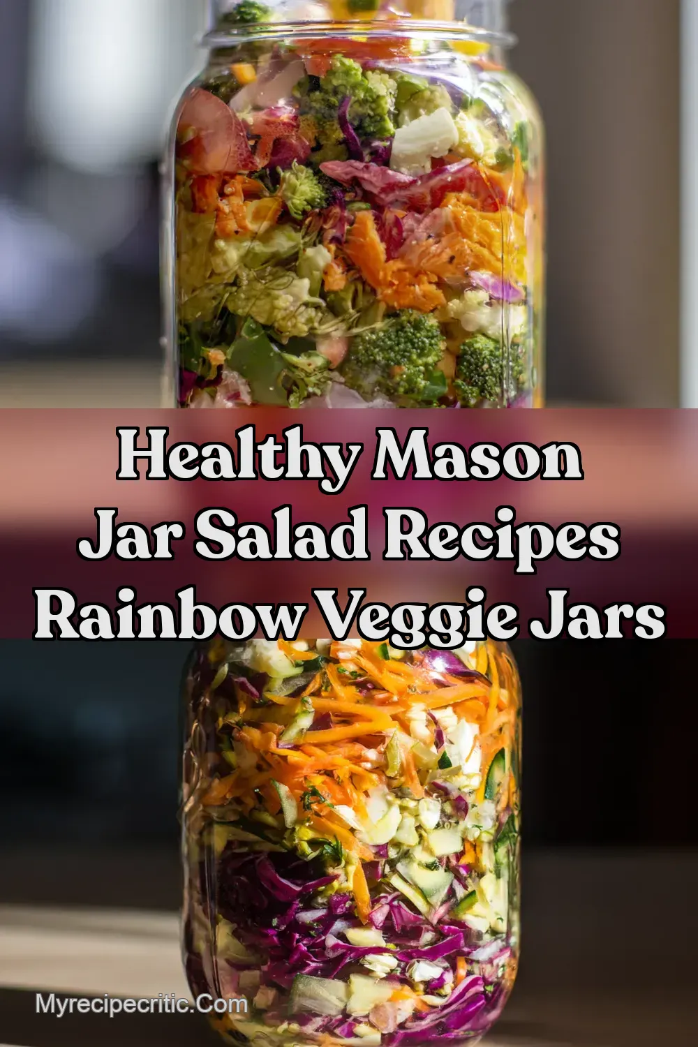 Rainbow Veggie Mason Jar Salads Meal Easy Lunches - My…