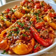 Beef Rice Stuffed Peppers for 6 Servings