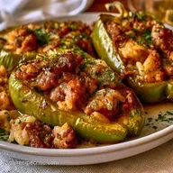 Baked Beef Stuffed Anaheim Peppers