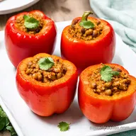 TexMex Delight Rice Bean Stuffed Bell Peppers