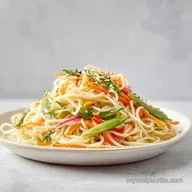 California Spaghetti Salad with Crisp Vegetables in 25 Minutes