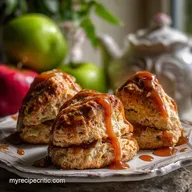 Caramel Apple Scones: Flaky Layers with Tart Apple Bites