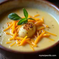Rich Cheddar Roasted Garlic Thyme Potato Soup Recipe