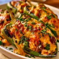 Cheesy Rice Anaheim Peppers in 30 Minutes
