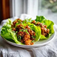 Chicken Lettuce Wraps with Peanut Sauce
