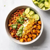 Meal Planning Bliss Chorizo Sweet Potato Burrito Bowls