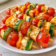 Cold Vegetable Skewers with Feta Cheese