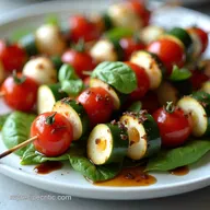 Easy Cucumber Caprese Salad Crisp Bites with Balsamic Drizzle