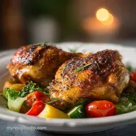 Easy Baked Chicken Leg Quarters for 4 Servings with Crispy Skin