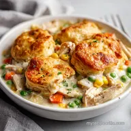 Easy Chicken Pot Pie Cobbler for 6 Servings