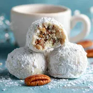 Easy Christmas Snowball Cookie with Pecans No-Bake Baked