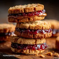 The Ultimate Chewy Flourless Peanut Butter Jelly Cookie Sandwiches
