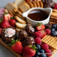 Yummy Galentines Charcuterie Board Idea with Chocolate and Berries in 20 Minutes
