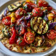 Healthy Roasted Veggie Flatbread for 4