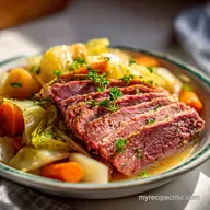 Corned Beef and Cabbage: Slow-Cooked Tender 8-Serving Dinner