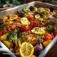 One Pan Chicken Veggie Bake: Crispy Baked Roasted