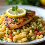 OnePot Lemon Garlic Orzo Chicken Sunshine on a Plate