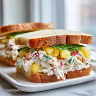 Pineapple Chicken Salad Sandwiches with Pecans for 6 Servings