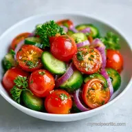 Quick Cherry Tomato Cucumber Salad (10m)