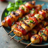 Grilled Ranch Garlic Parmesan Chicken Skewers Recipe