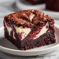 Red Velvet Brownies with Cream Cheese Swirl for 16