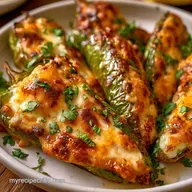 Roasted Anaheim Peppers with Cheese: Baked