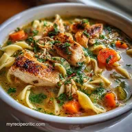 Rotisserie Chicken Noodle Soup: Silky Broth in 40 Minutes