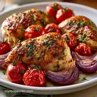 Sheet Pan Chicken Tomatoes for 4 Servings