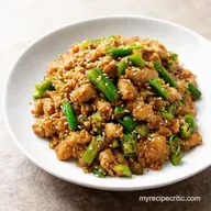 Speedy Sesame Ginger Ground Chicken Stir Fry
