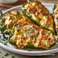 Baked Chicken and Cheese Stuffed Anaheim Peppers