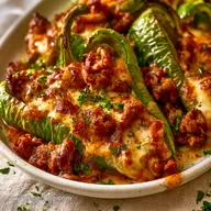 Easy Beef Stuffed Anaheim Peppers