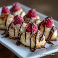 Valentines Day Snacks Baked Brie Bites with Raspberry Chocolate Drizzle