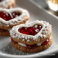 Valentines Day Snacks Elegant White Chocolate Heart Linzer Bites