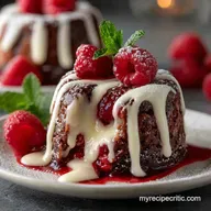 Valentines Day Desserts Elegant White Chocolate Raspberry Lava Cakes