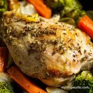 Zesty OnePan Lemon Garlic Chicken Veggie Roast