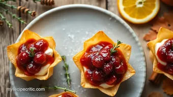 Thanksgiving Cranberry Phyllo Cups with Goat Cheese