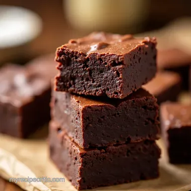 3Ingredient No Bake Brownies Easy Keto Fudge Recipe Card