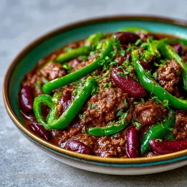 Anaheim Pepper Chili Recipe with Beef Recipe Card