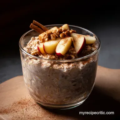 Apple Cinnamon Overnight Oats Like Apple Pie for Breakfast Recipe Card