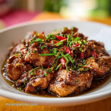Filipino Chicken Adobo: Caramelized Glaze for 4 Servings Recipe Card