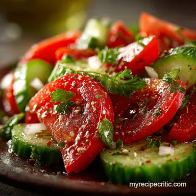 Greek Cucumber Tomato Salad My Familys Horiatiki Recipe Recipe Card