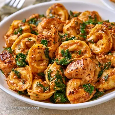 Baked Chicken Tortellini with Spinach