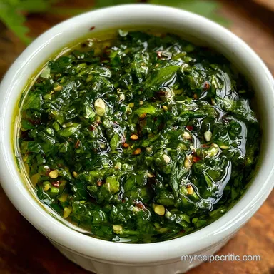 Basil Chimichurri Recipe: Quick Basil Chimichurri Sauce Recipe Card