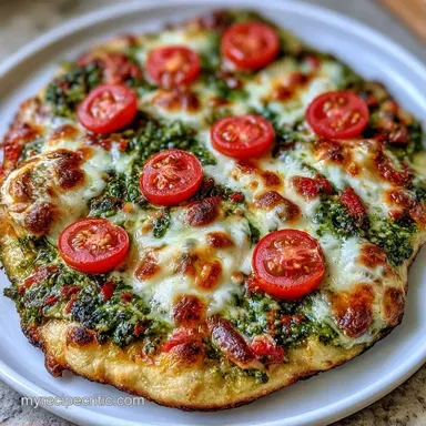 Basil Pesto Flatbread Pizza in 20 Minutes Recipe Card