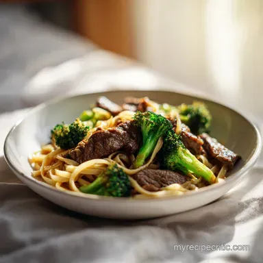 Beef Broccoli Noodles in 20 Minutes: Tender Stir-Fry Recipe Recipe Card