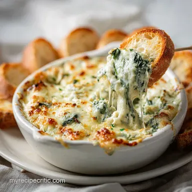 Spinach Artichoke Dip for 16 Servings Recipe Card