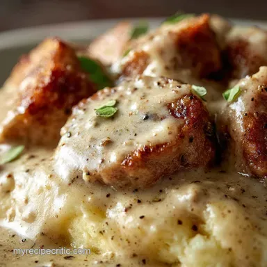 Proper Southern Comfort Creamy Black Pepper Sausage Gravy Recipe Card