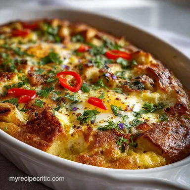 Breakfast Eggs Casserole: Crispy Baked with Sausage Recipe Card