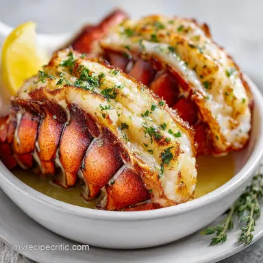 Lobster Tail Recipe for 4 Servings: Broiled and Golden Recipe Card
